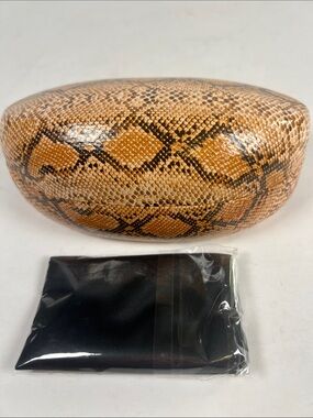 Snake-Print Hard Shell Reptile Habitat Accessory Case — Brown